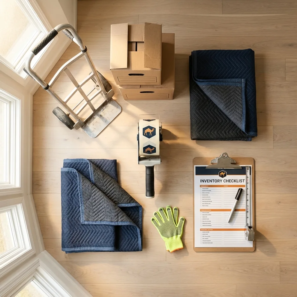 Professional moving supplies and packing materials layout for Provincetown residential relocations